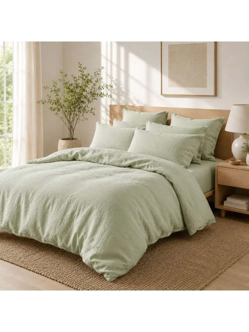 S15 | Quince European Linen Duvet Cover Full Queen Sage (retired) NWOT